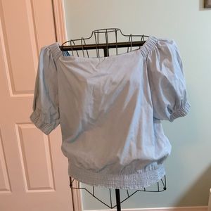 Freeway Off or On The Shoulder Chambray-looking Top Sz Medium